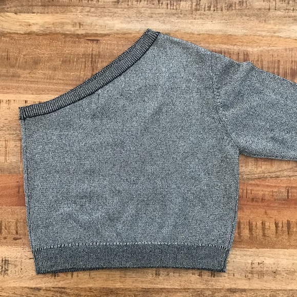 NWT RtA One Shoulder Metallic Sweater Size XS - Picture 3 of 12